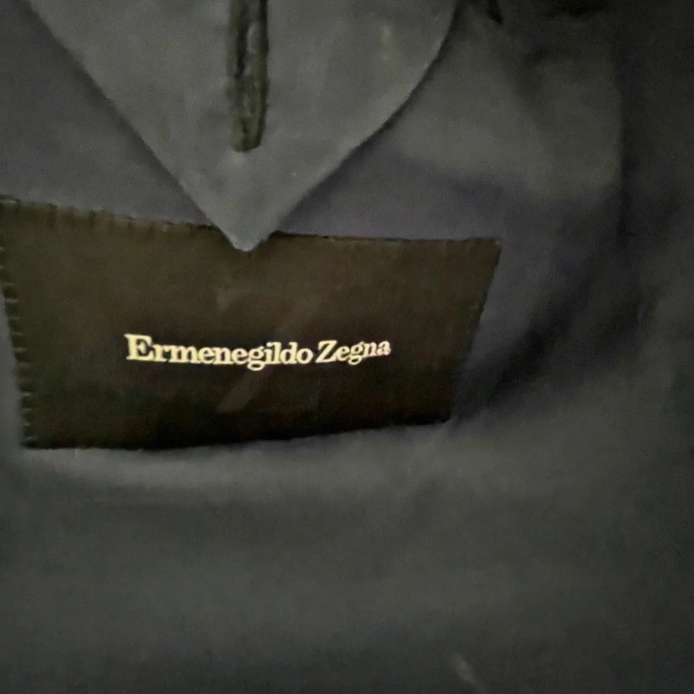 Ermenegildo Zegna Trofeo Light Wool Sport Coat Size 56R (46R US) In Blue & Brown